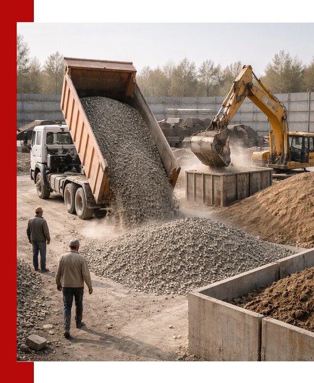 Доставка нерудных материалов с погрузкой и разгрузкой в Сланцах