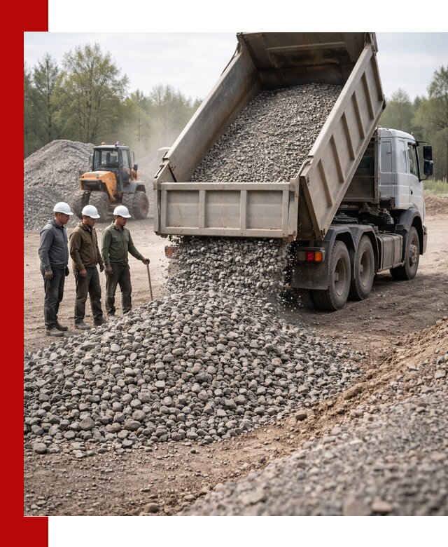 Доставка гравийного щебня фракции 70-120 в Сланцах