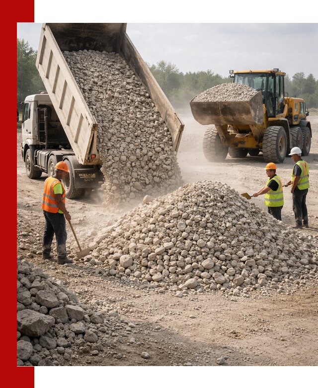 Доставка известнякового щебня фр. 40-70 в Сланцах