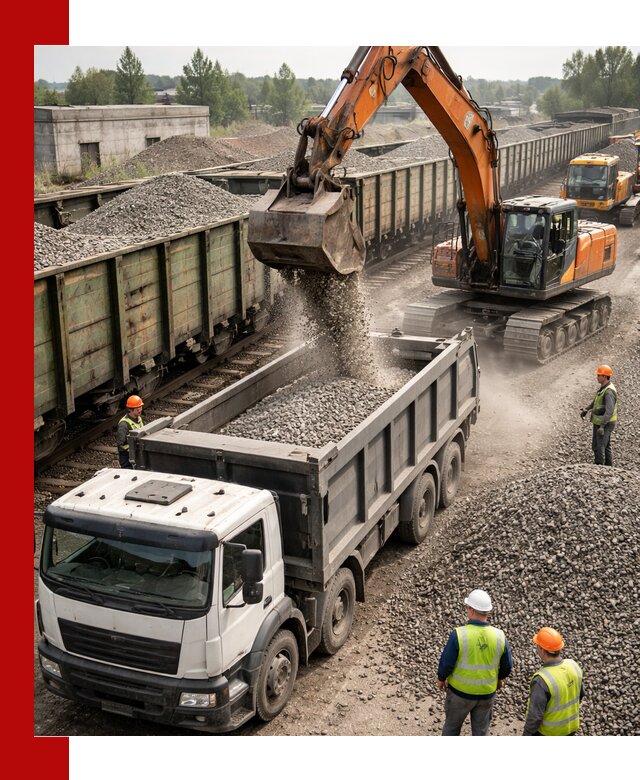 Железнодорожный щебень фракция 25–60 для поставок в Сланцах