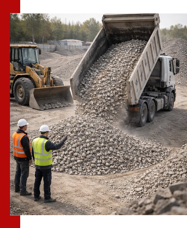 Вторичный щебень фракция 40–70 доставка в Сланцах