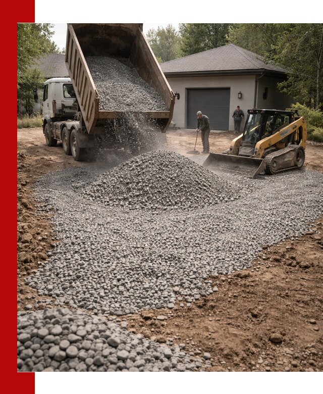 Щебень для парковки в Сланцах: доставка и укладка качественного материала