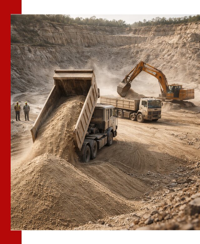 Карьерный песок навалом с доставкой в Сланцах