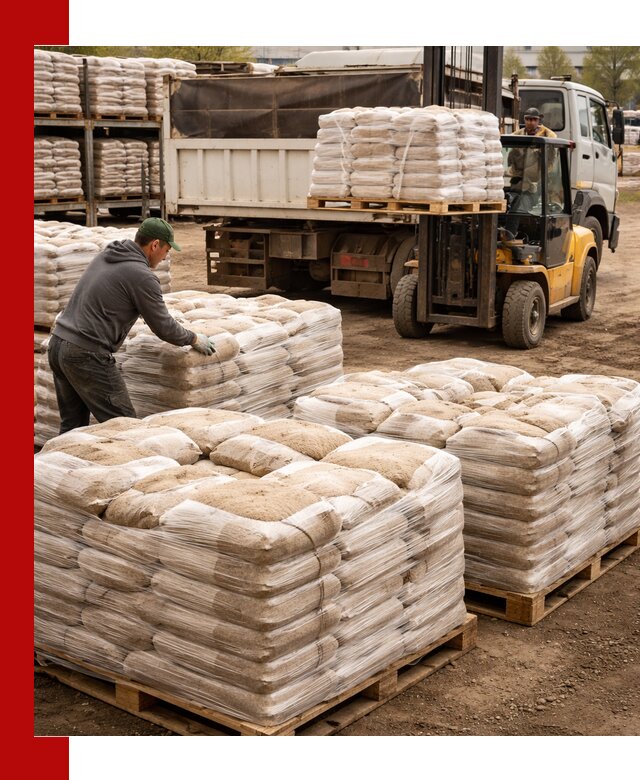 Карьерный песок в мешках с доставкой в Сланцах