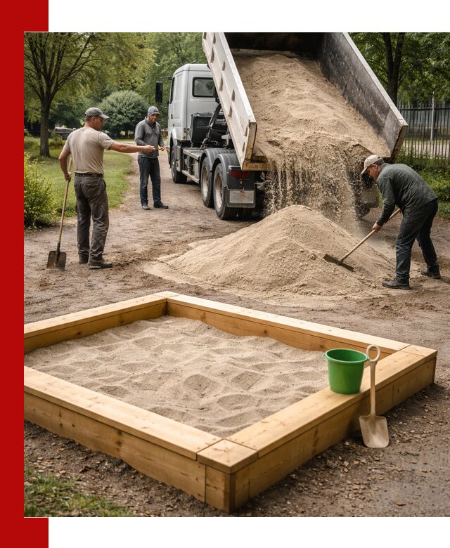 Песок для песочницы с доставкой в Сланцах недорого и чистый