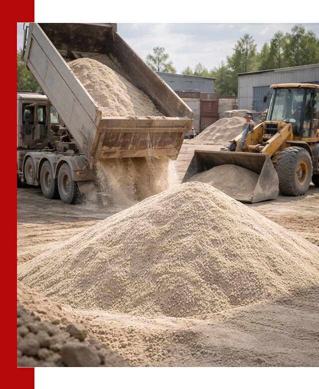 Кварцевый песок с доставкой в Сланцах для строительных работ