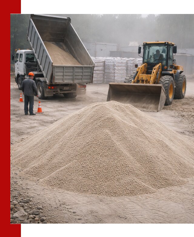 Кварцевый песок фракция 0–8 для стройработ в Сланцах