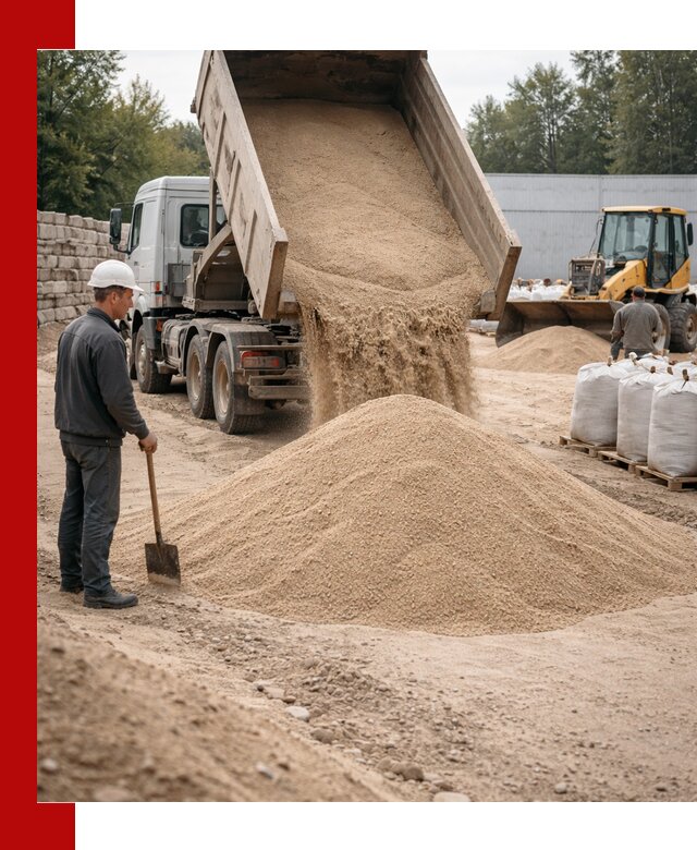 Кварцевый песок фракция 0–3 мм с доставкой в Сланцах