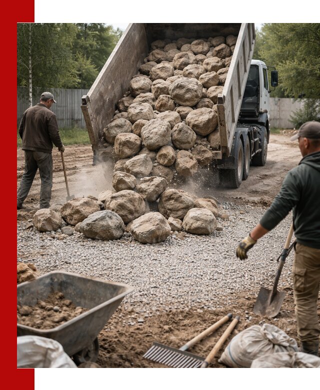 Доставка и укладка булыжника в Сланцах