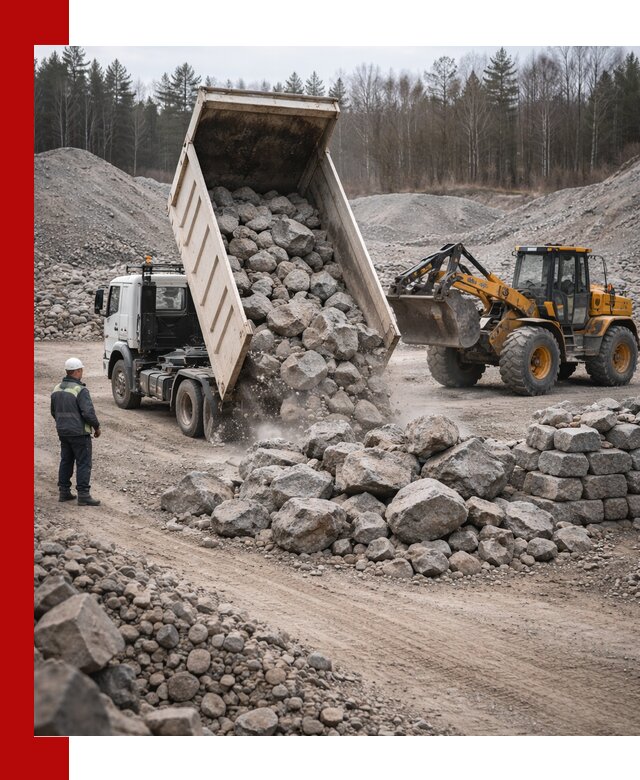 Доставка и продажа бутового гранитного камня в Сланцах