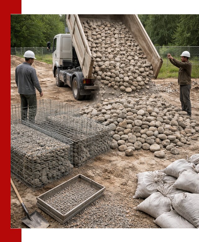 Камень для габионов фракция 70–151 в Сланцах