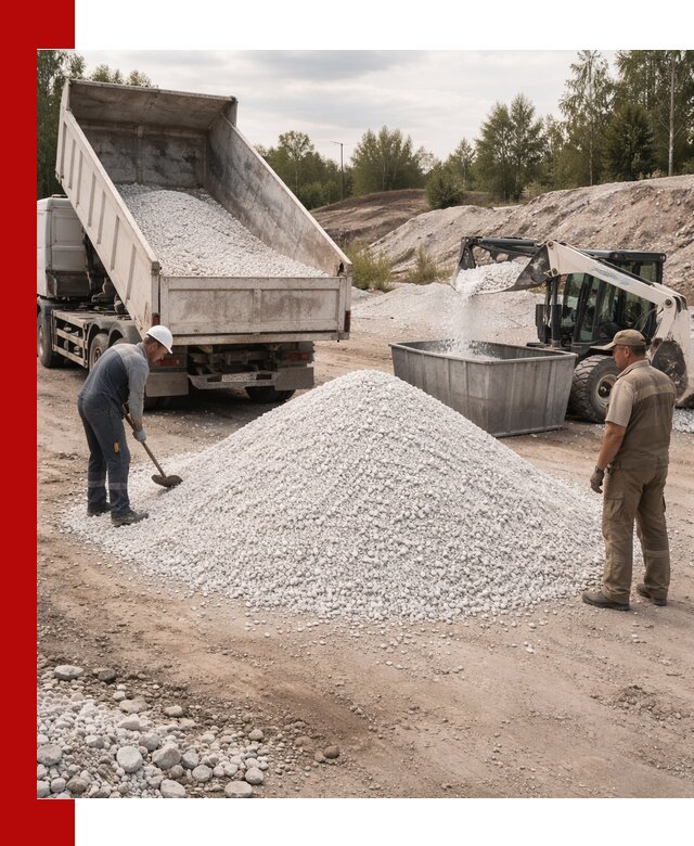 Доставка и продажа белой мраморной крошки в Сланцах