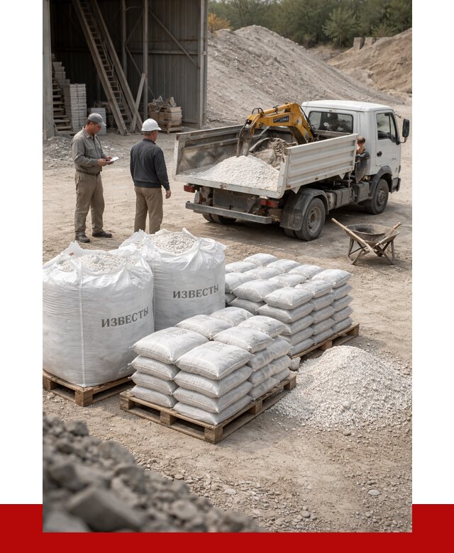 Известь строительная в Сланцах с доставкой от 4339 р. | ПРОНЕРУДСлы