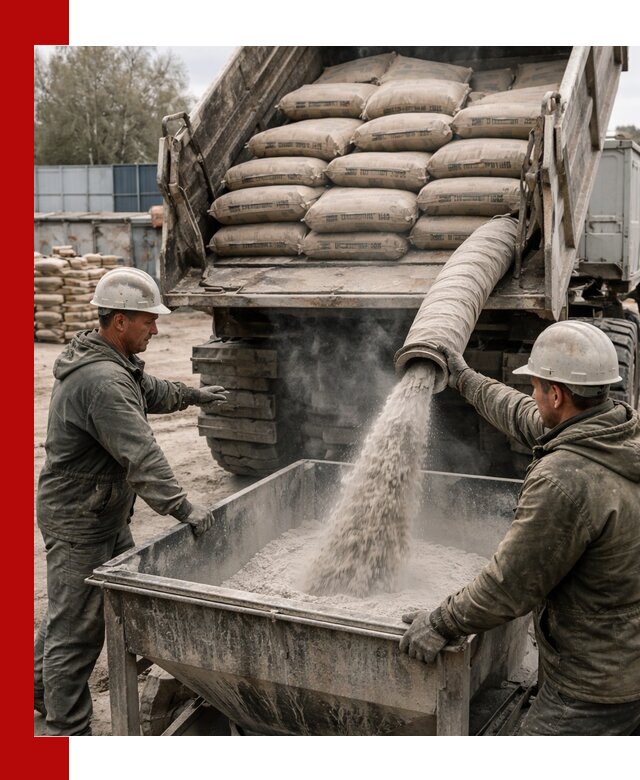 Доставка цемента М400 в Сланцах оптом и в розницу