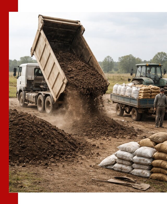 Доставка грунта и удобрений оптом в Сланцах для сельхоз и строительства
