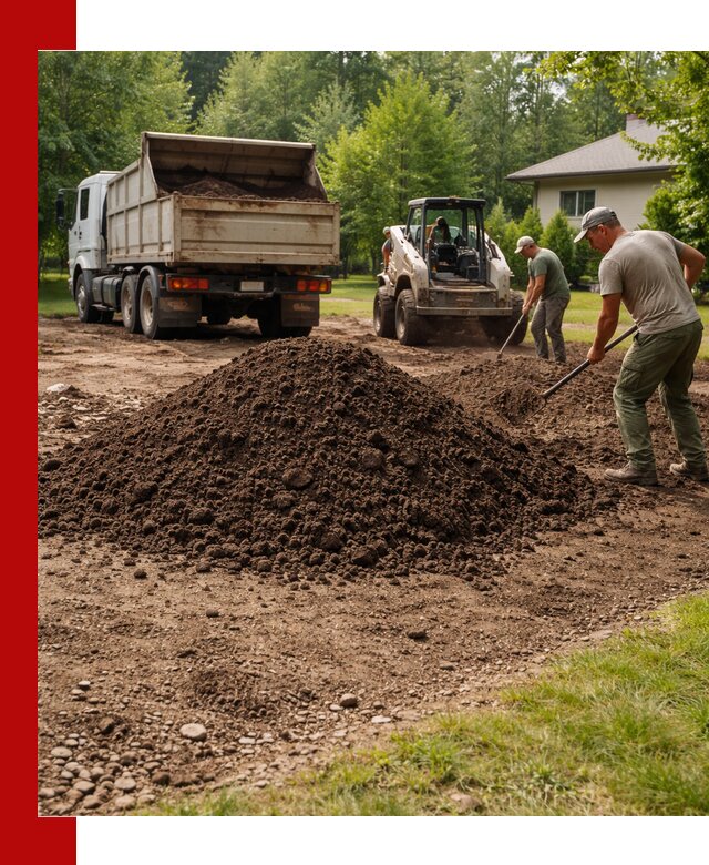 Доставка и укладка грунта для газона в Сланцах