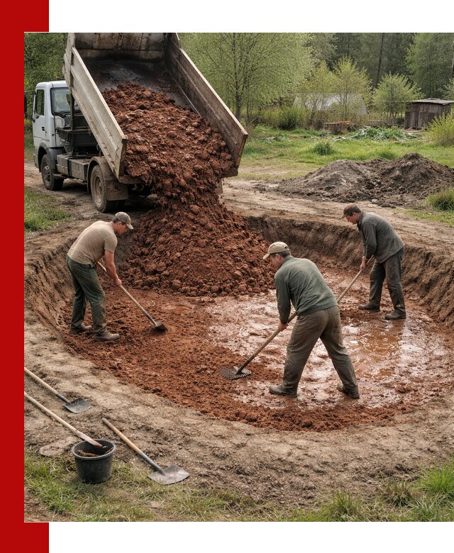 Купить качественную глину для пруда в Сланцах