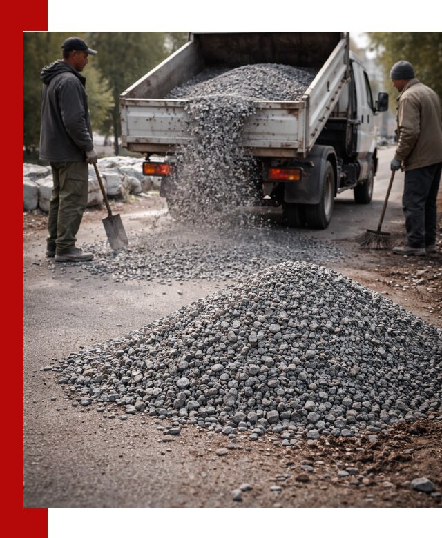 Гранитная крошка для посыпки дорог и тротуаров в Сланцах