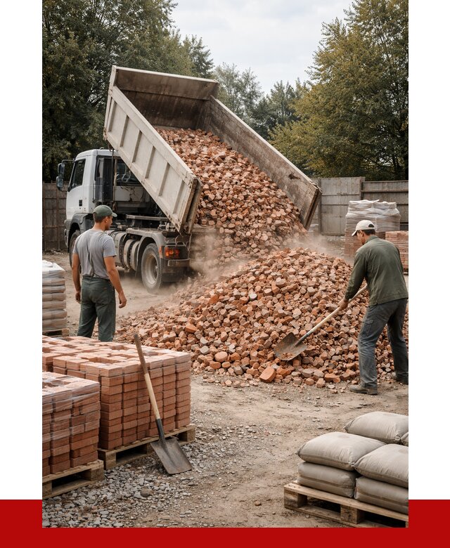 Бой кирпича в Сланцах с доставкой от 4339 руб/куб | ПРОНЕРУДСлы