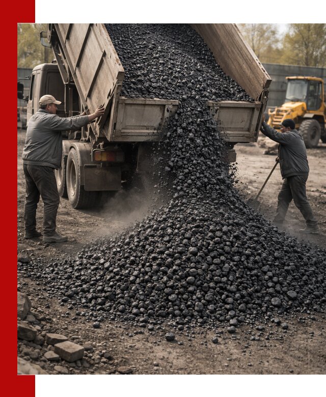 Доставка угля семечка самосвалами в Сланцах