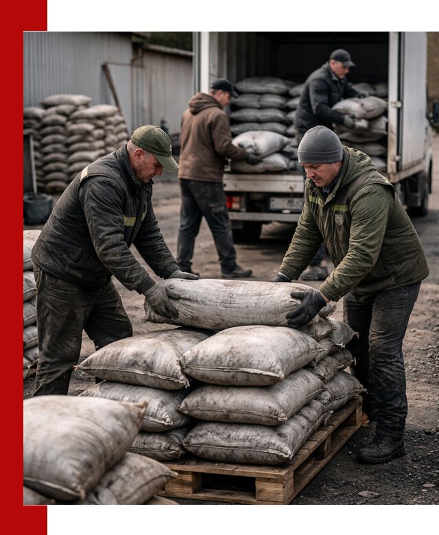Доставка угля в мешках по выгодным ценам в Сланцах